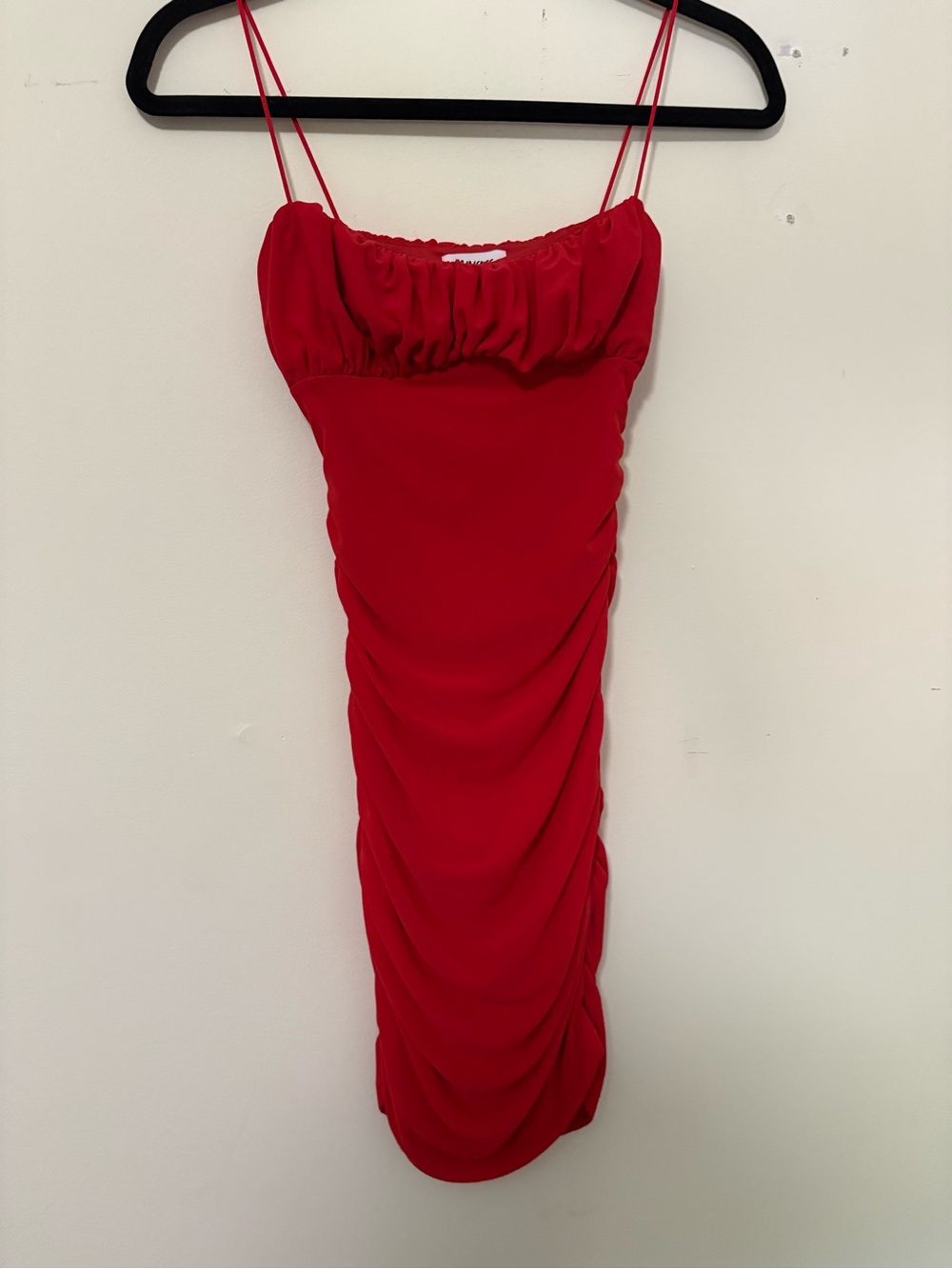 Princess Polly Red Ruched Spaghetti Strap Mini Dress
